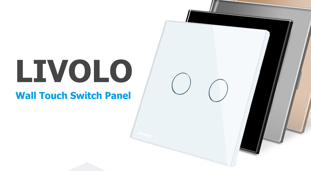 LIVOLO C7 Wall Light 2 Touch Switches Tempered Glass Panel