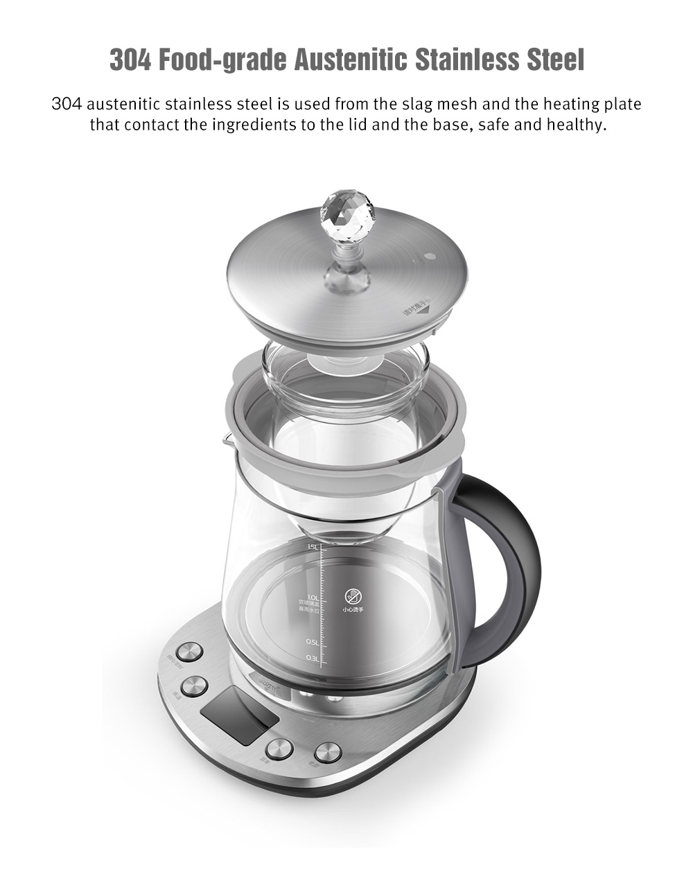 Deerma DEM - YS802 Multifunction Stainless Steel Electric Health Pot Kettle from Xiaomi Youpin