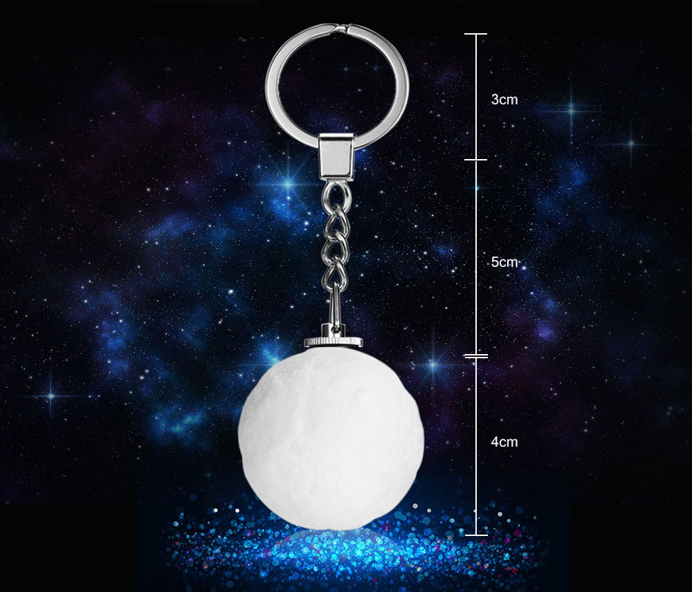 RGB 3D Moon Night Light Key Chain Accessories for Handbag