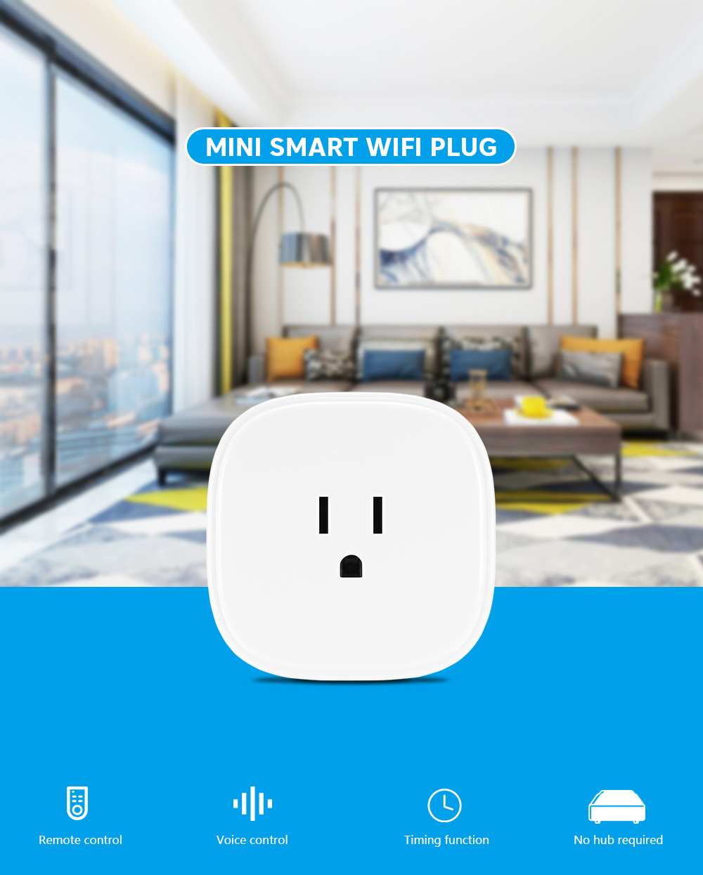 Meross MSS210 Mini Smart WiFi Plug Support for Google Assistant / Amazon Alexa