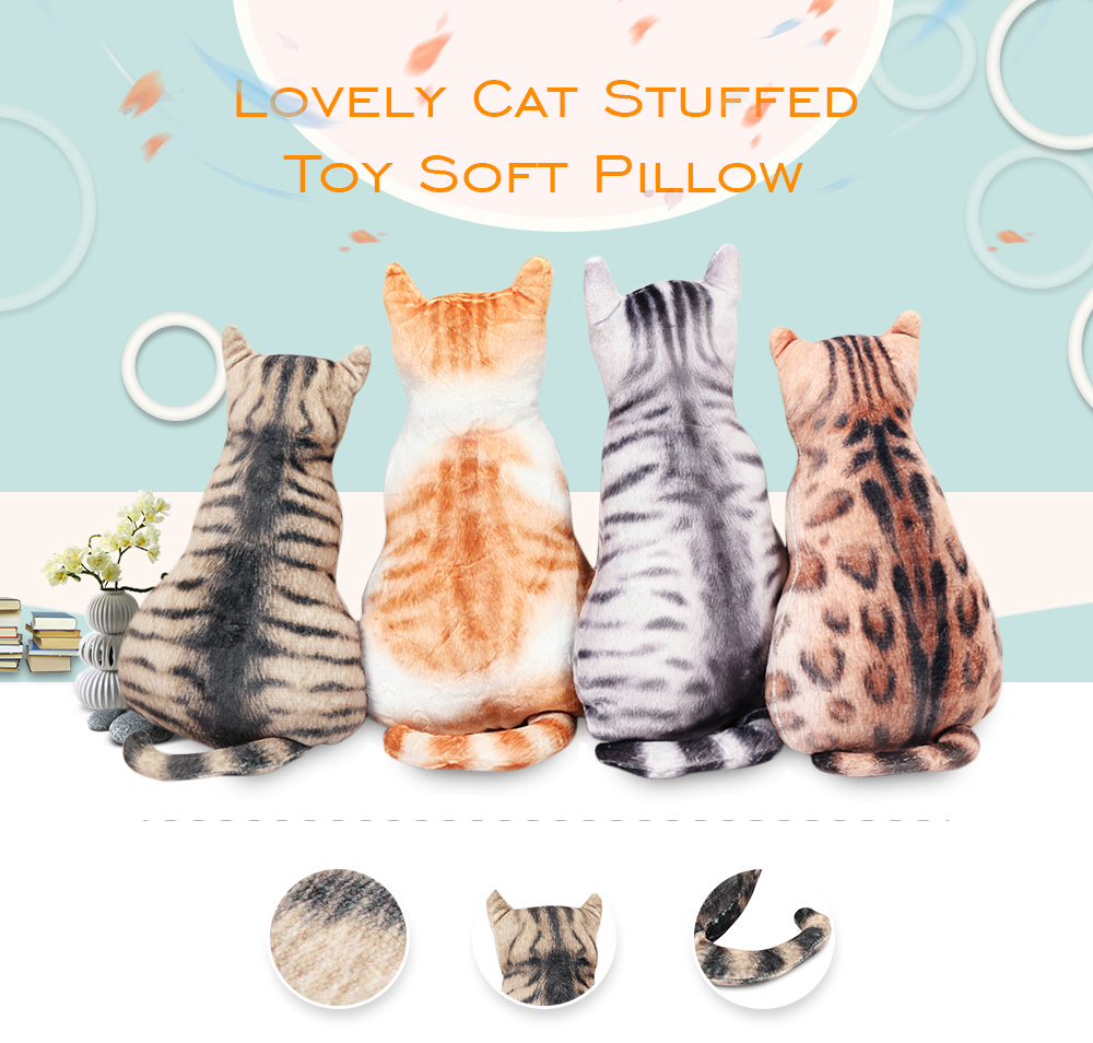 Lovely Cat Shape Stuffed Toy Soft Pillow PP Cotton Home Decoration