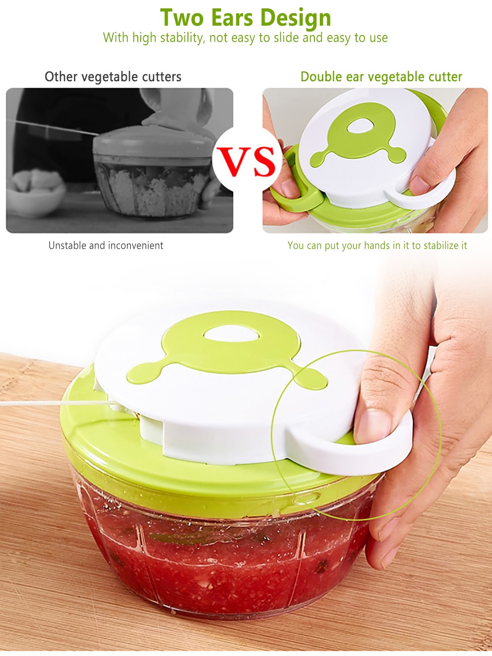 Multifunctional Hand Pulling Meat Grinder Vegetable Food Processor Shredder