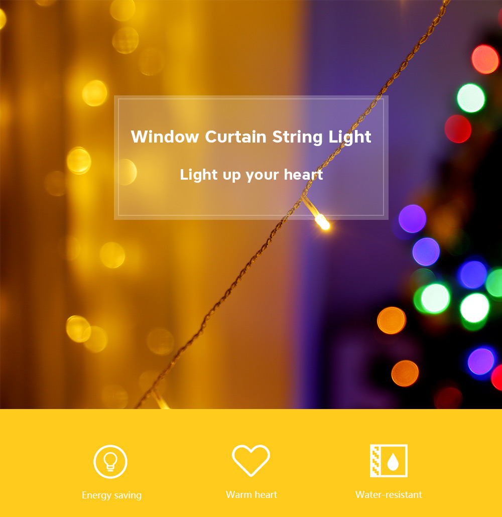 C3047 3 x 3m 304 LEDs Window Curtain String Light for Wedding Christmas Decor