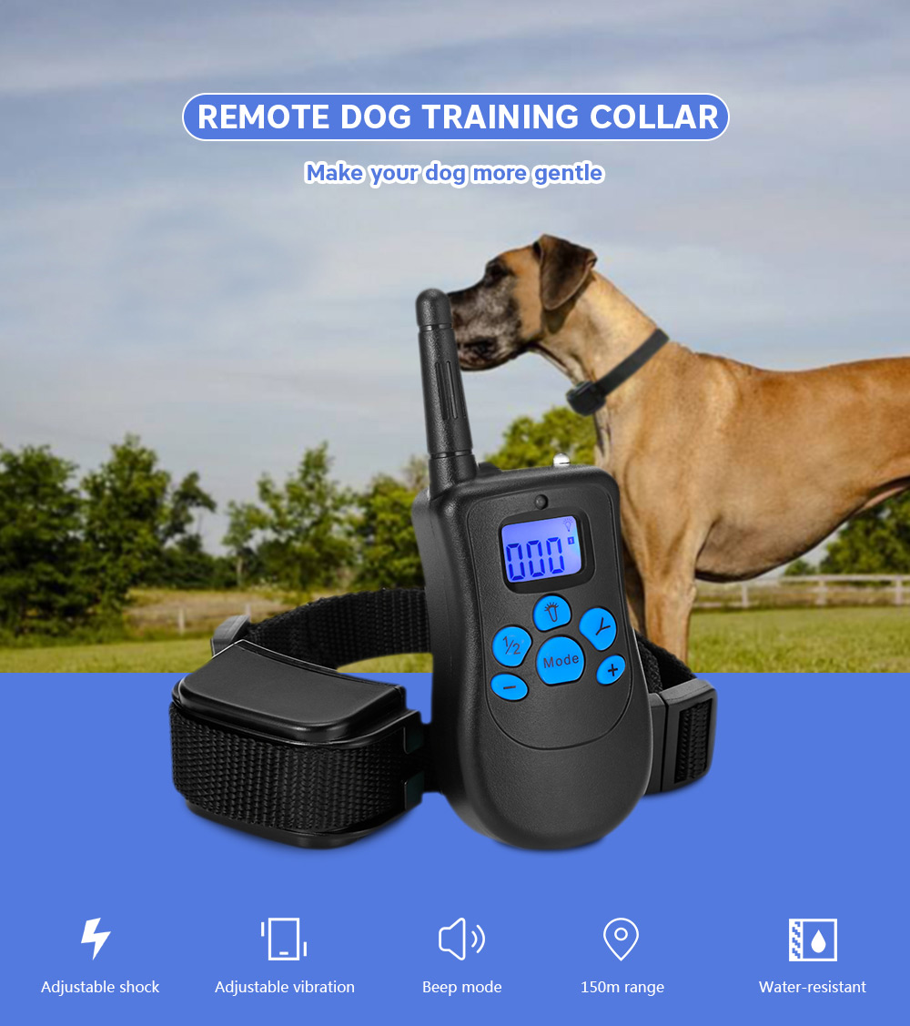 Rechargeable Remote Dog Training Collar 150m Range for Small Medium Large Size