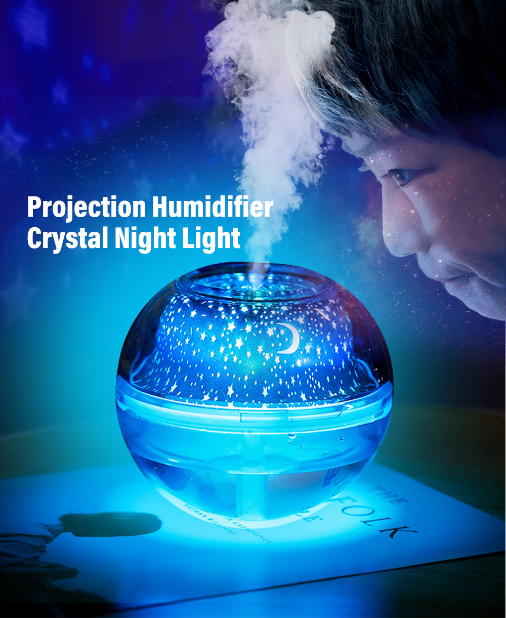 Crystal Night Light Projection Humidifier
