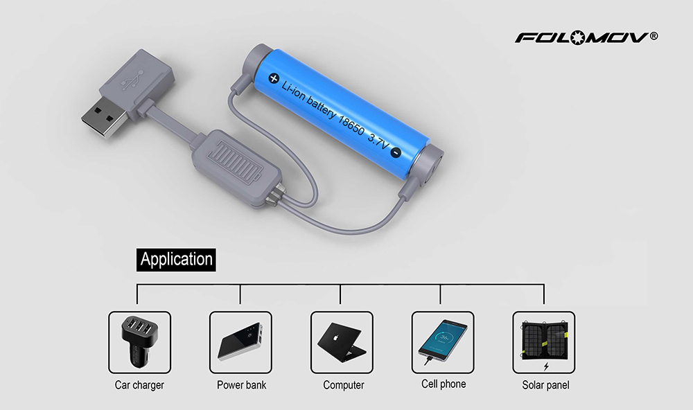 Folomov A1 Magnetic USB Charger with Power Bank Function for Daily Use