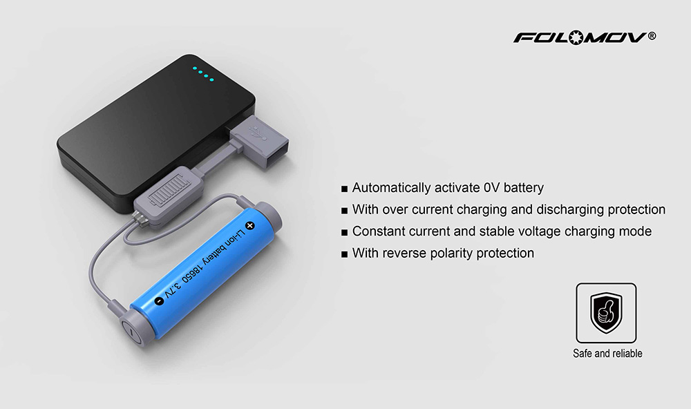 Folomov A1 Magnetic USB Charger with Power Bank Function for Daily Use