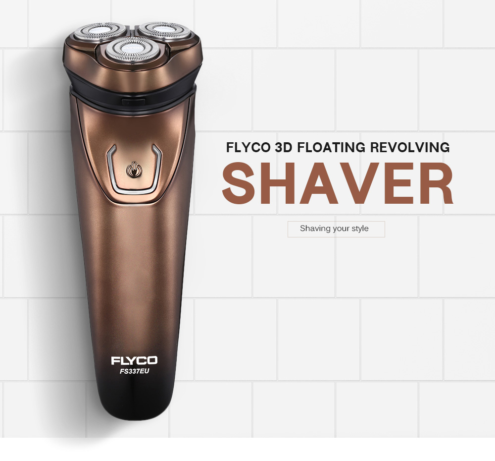 FLYCO FS337EU 3D Floating Revolving Shaver Washable Body Pop-up Trimmer for Men
