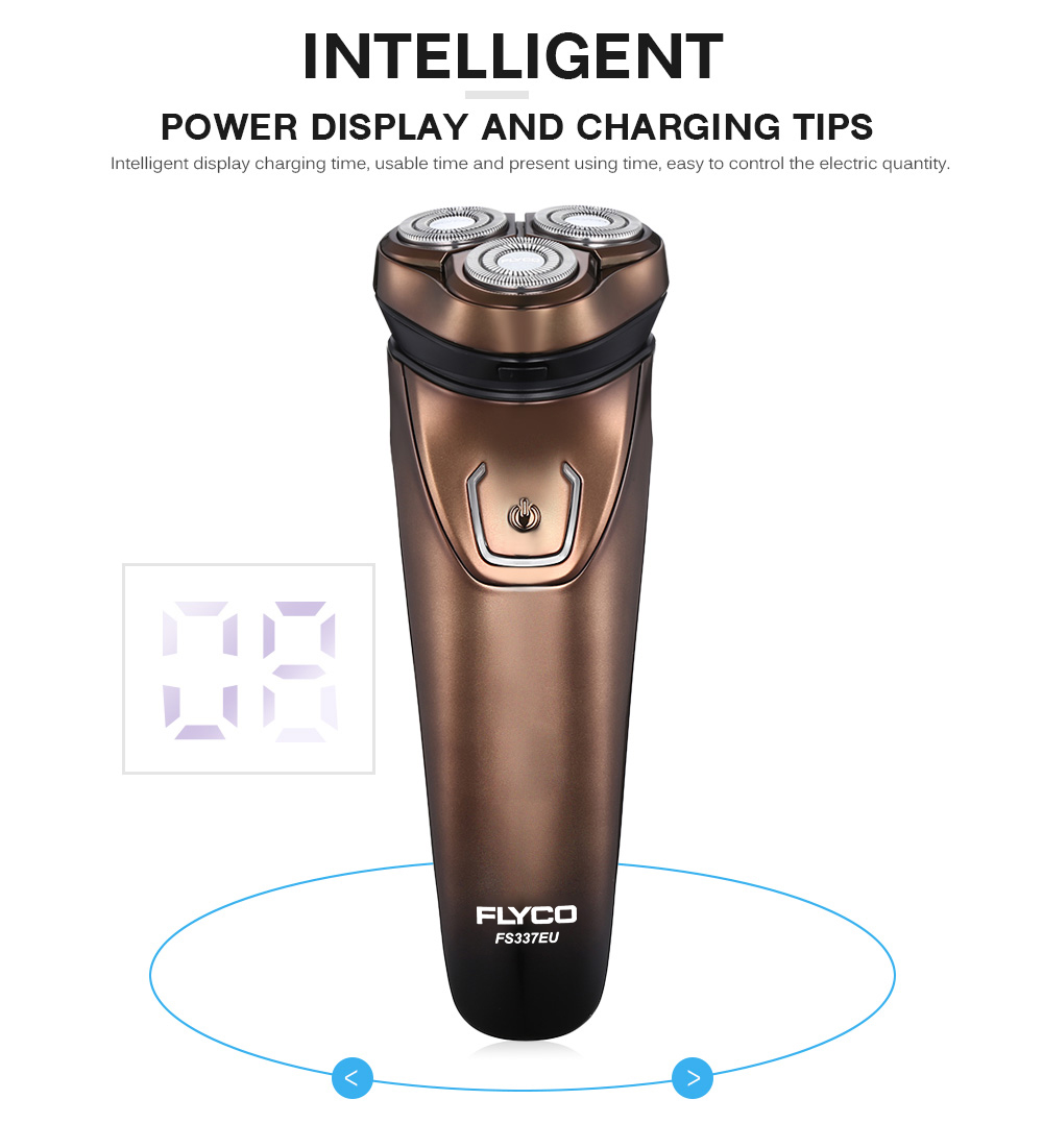 FLYCO FS337EU 3D Floating Revolving Shaver Washable Body Pop-up Trimmer for Men
