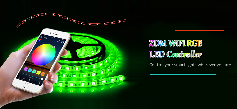 ZDM WiFi Wireless RGB LED Smart Controller Working with iOS Android System DC5 - 28V