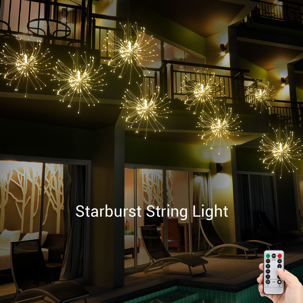 LH - BOM - YHD120WW 120 LEDs Hanging Starburst Light with Remote Control （Warmwhite）