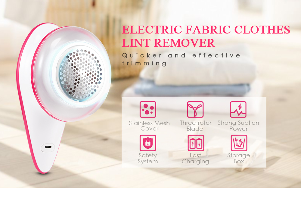 Electric USB Fabric Clothes Lint Remover Fuzz Shaver Removing Machine