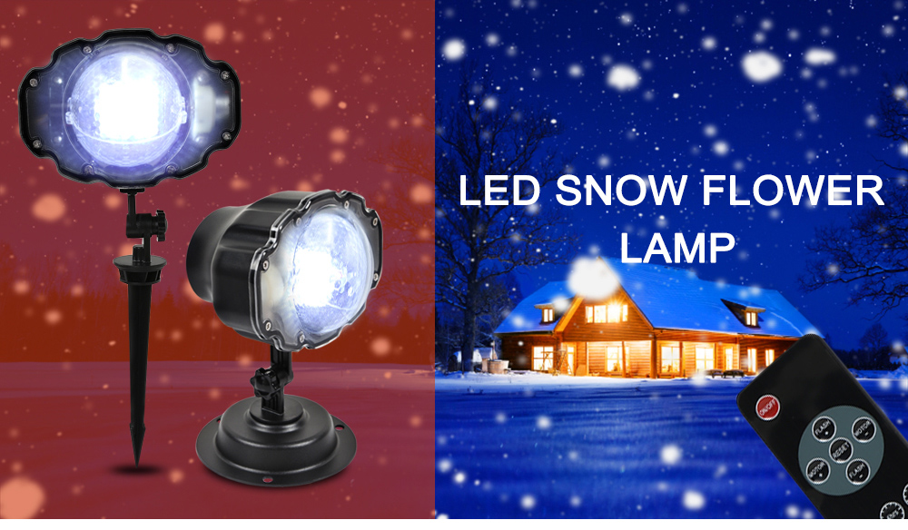 LED Snowfall Light Remote Control Christmas Snow Falling Projector Lights