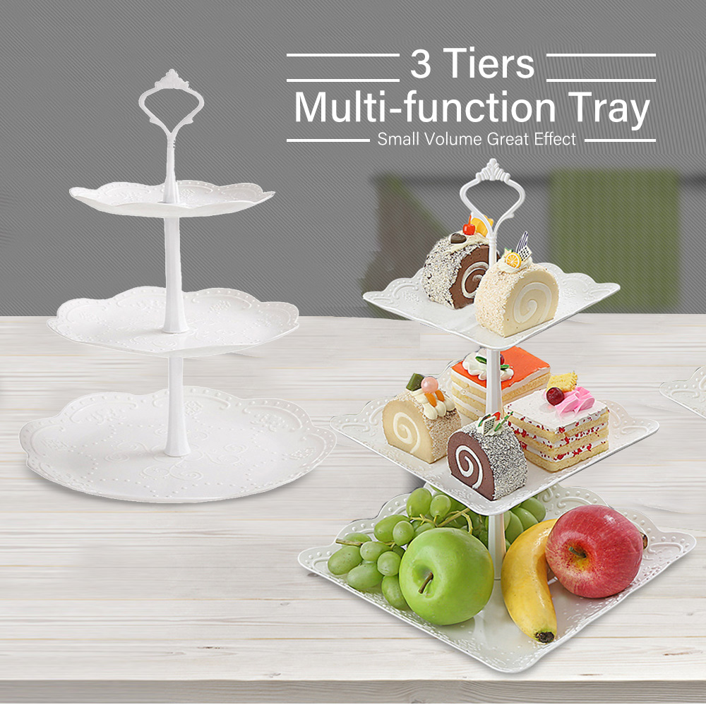 3 Tiers Fruit Tray Dessert Tower Wedding Party Cake Stand