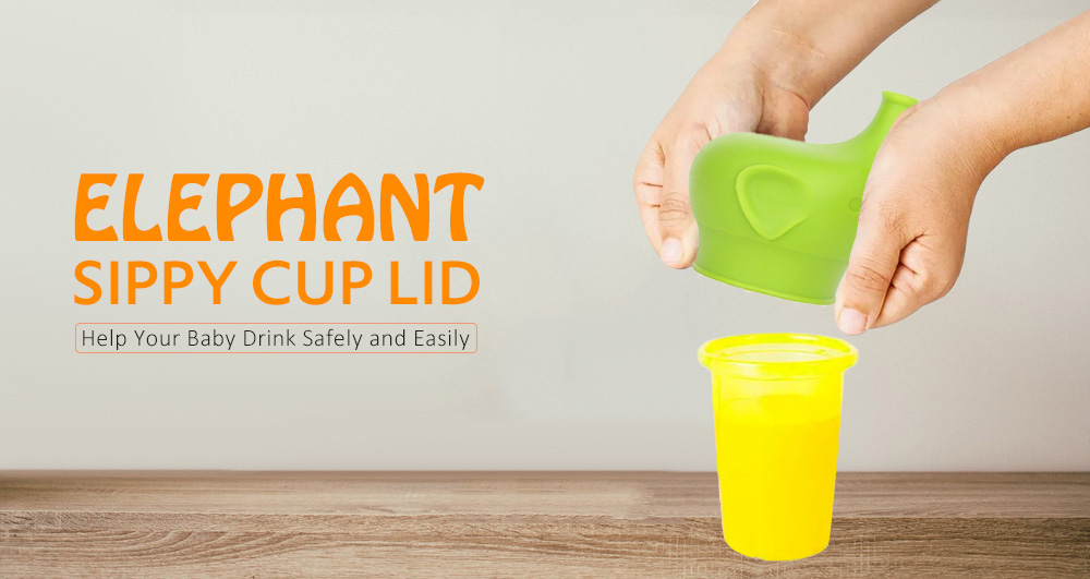 Elephant Silicone Sippy Cup Lid for Babies Toddlers