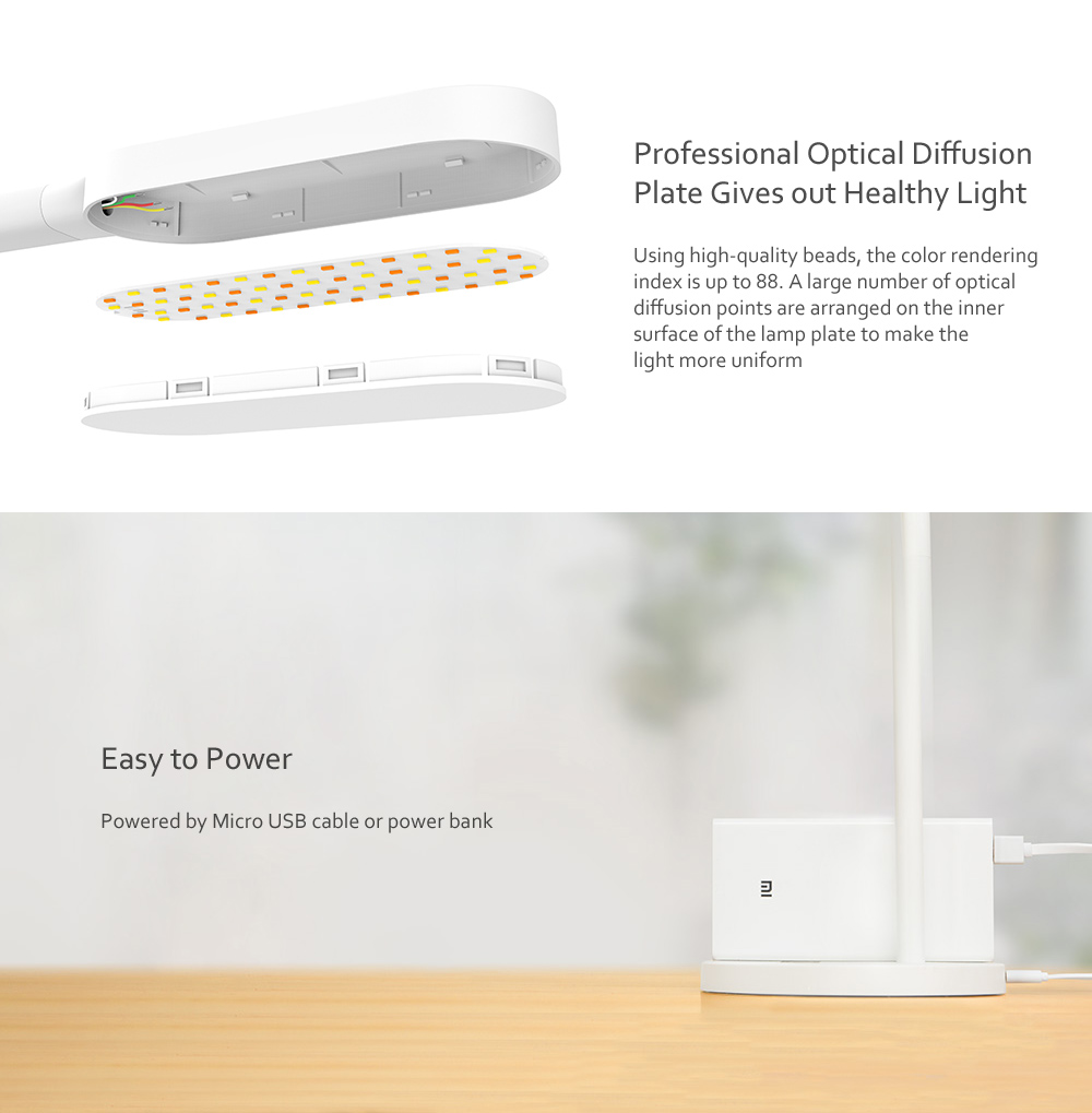 Yeelight YLTD01YL 260lm Brightness and Color Temperature 5-mode Adjustable USB Rechargeable Touch Control LED Table Light