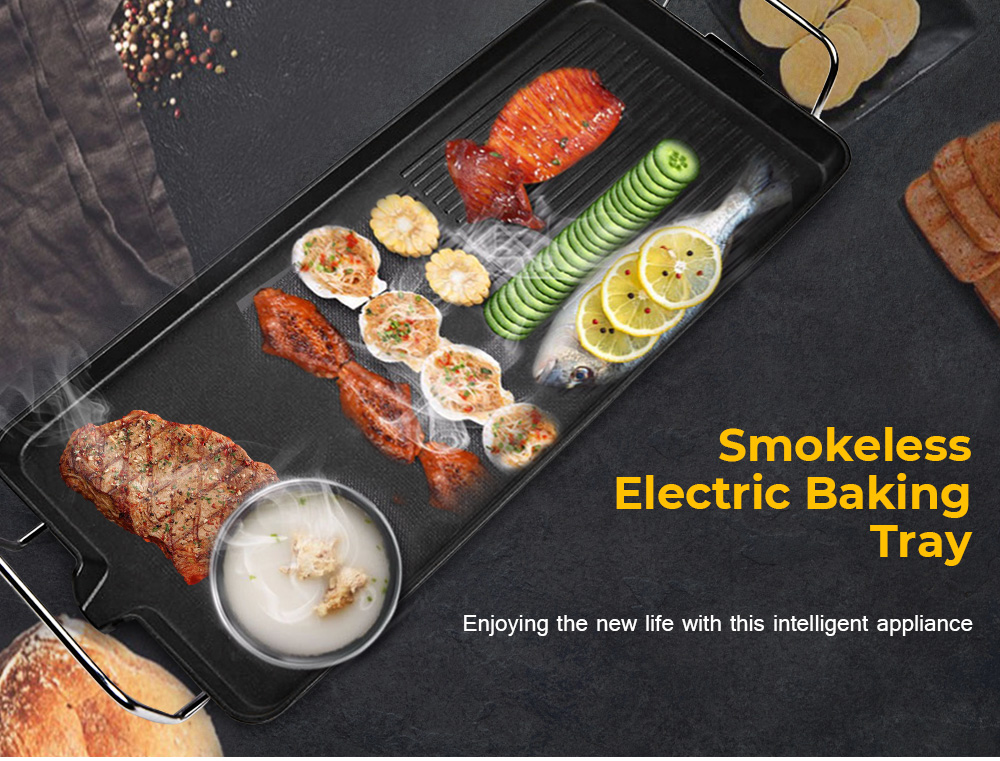 Household Electric Baking Pan Interlligent Smokeless Tray for Kitchen Use