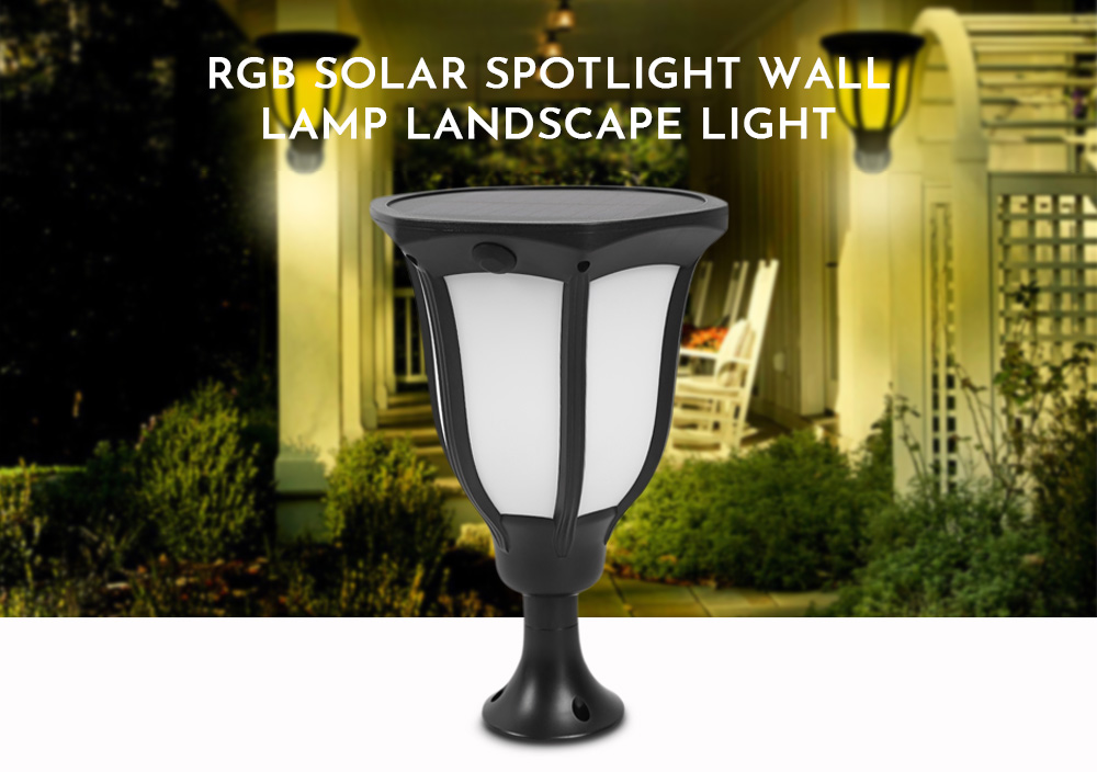RGB Solar Spotlight Wall Lamp Landscape Light