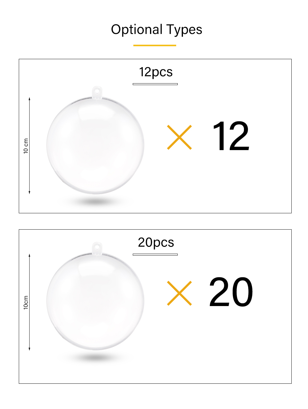 10cm Transparent Plastic Tress Hanging Balls
