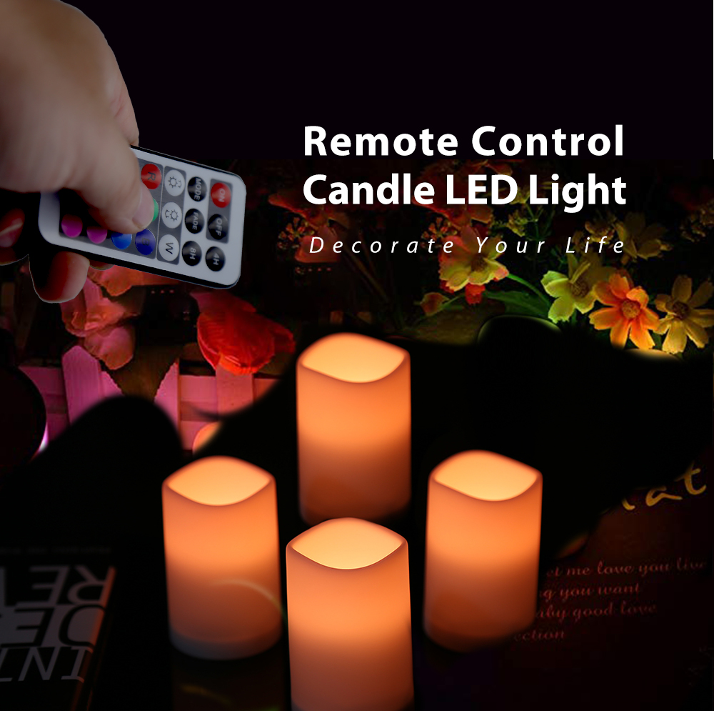 4PCS Smart Remote Control Candle LED Light