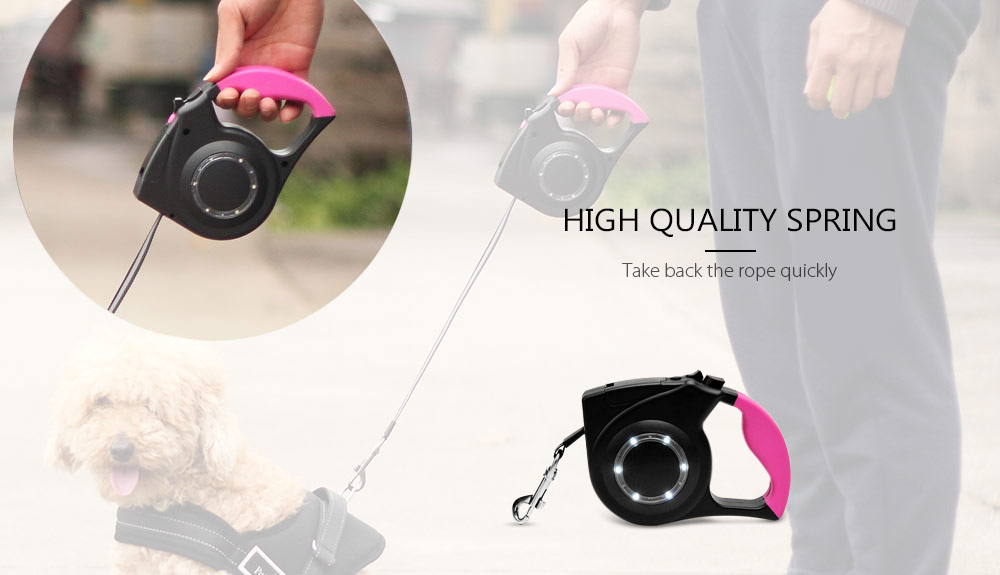 Portable LED Telescopic Traction Rope for Pets Use with Nylon