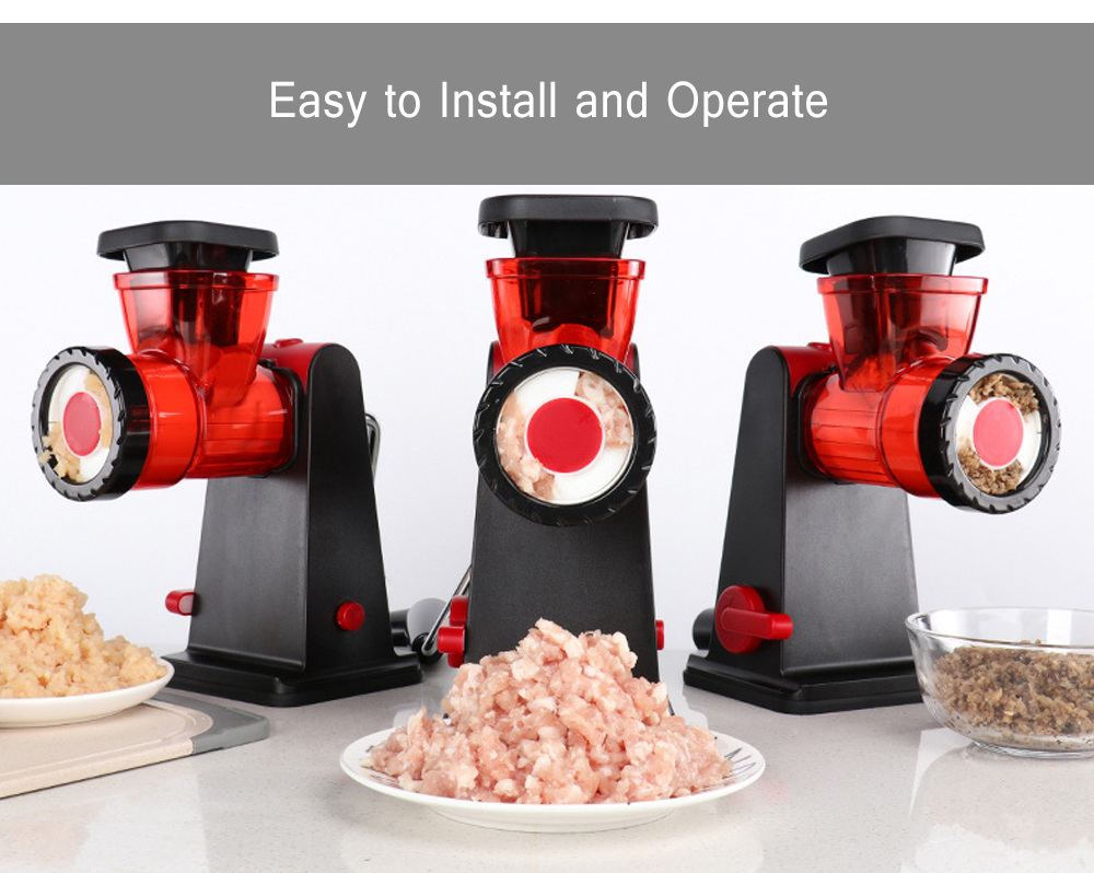 Keouke Household Portable Manual Meat Grinder Food Crusher for Kitchen Use
