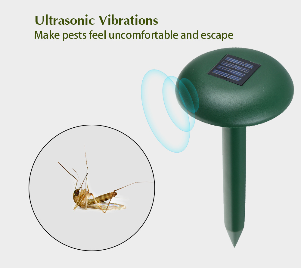 Outdoor Solar Powered Ultrasonic Mouse Repeller Pest Control Device