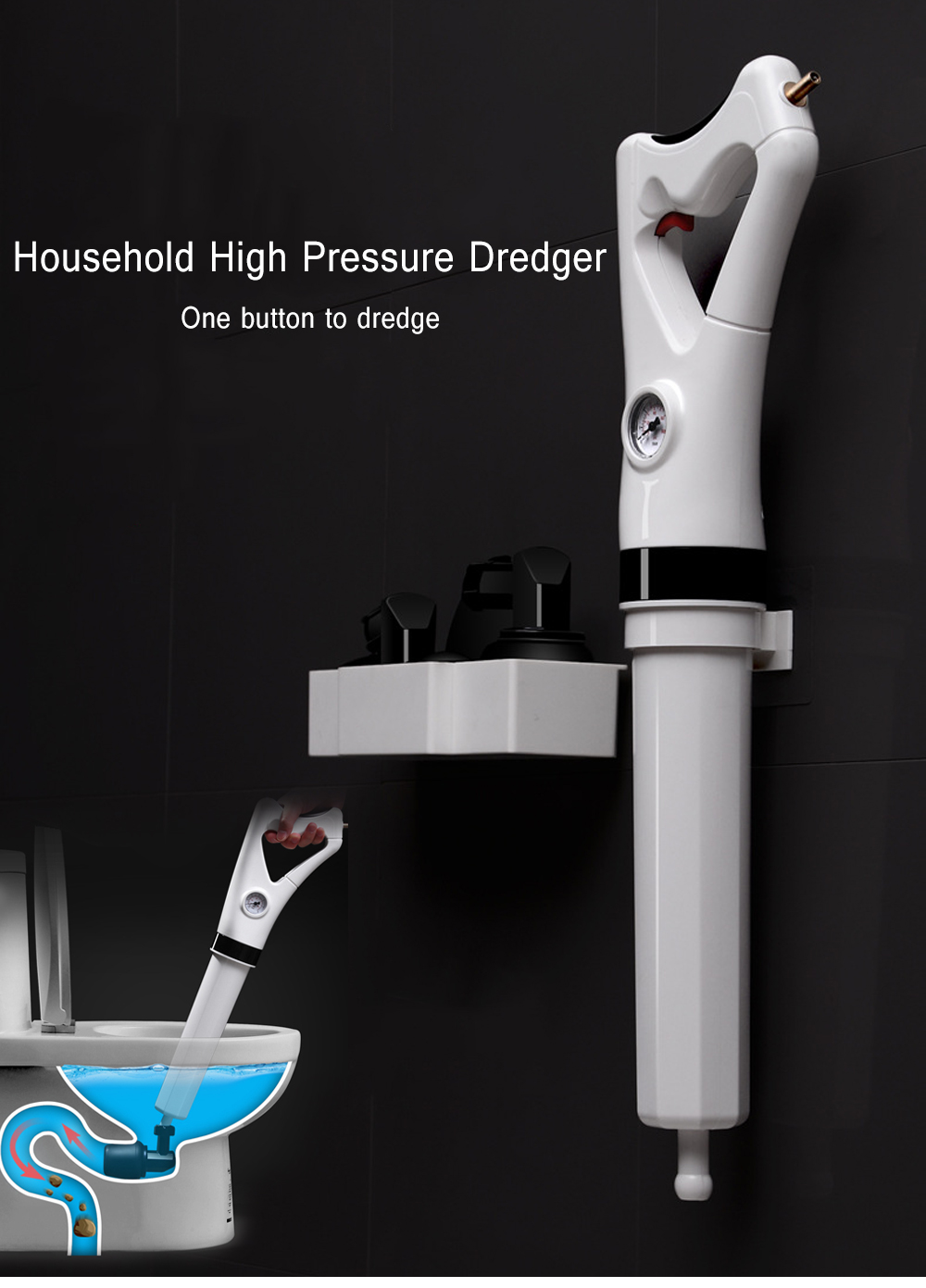 Household Toilet Sewer High Pressure Draft Dredger for Cleaning Use