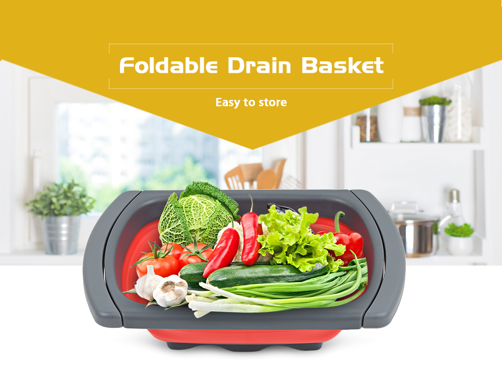 Plastic Rubber Adjustable Foldable Drain Basket