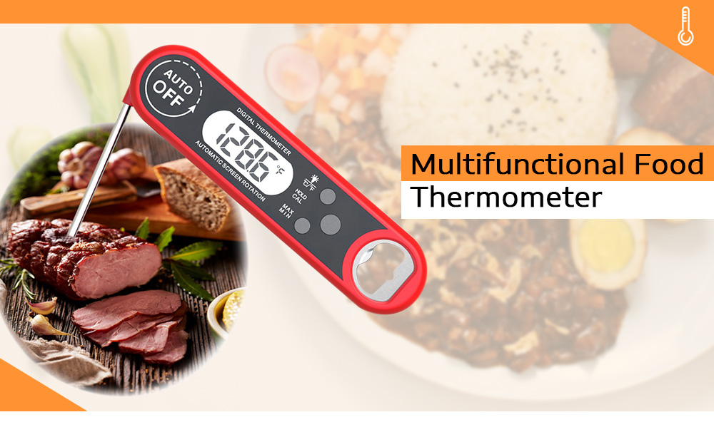 Multifunctional Stainless Steel Dial Thermometer with Digital Display