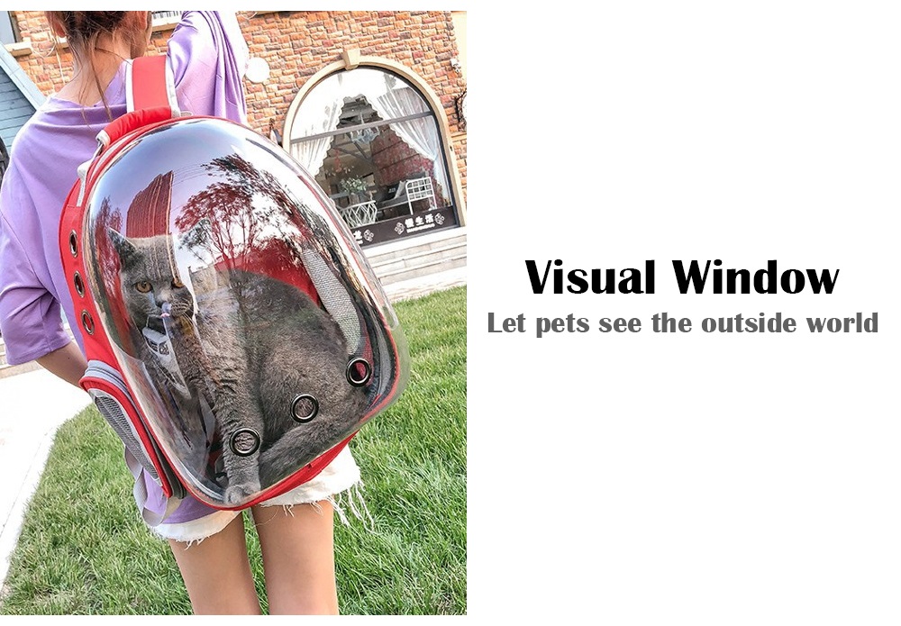 Portable Outdoor Capsule Ventilated Backpack with Visual Window Pets Bag