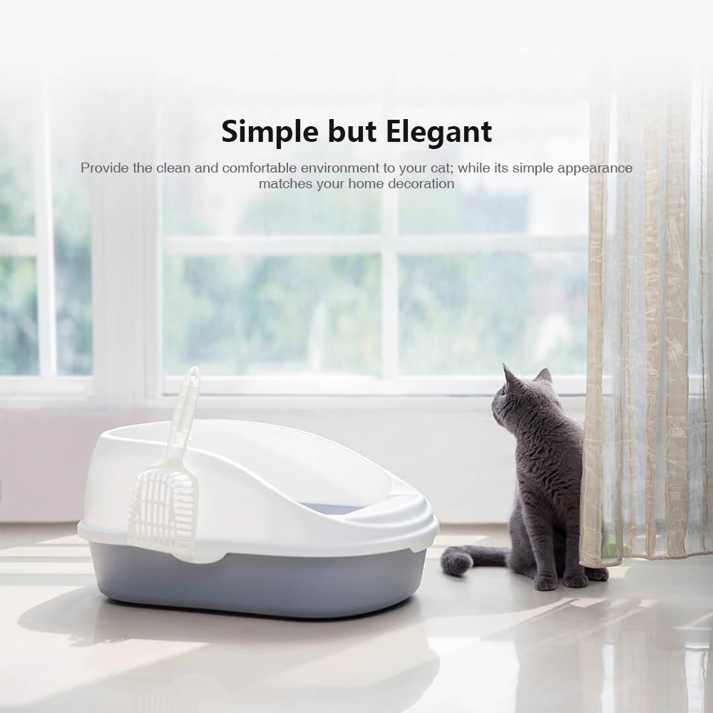 Clean Pet Open Top Large Cat Litter Box with Scoop