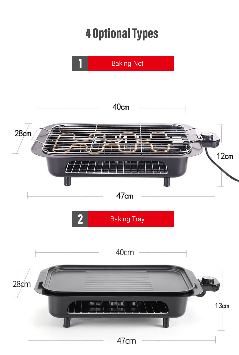 Electric BBQ Grill Barbecue Oven Roasting Pan