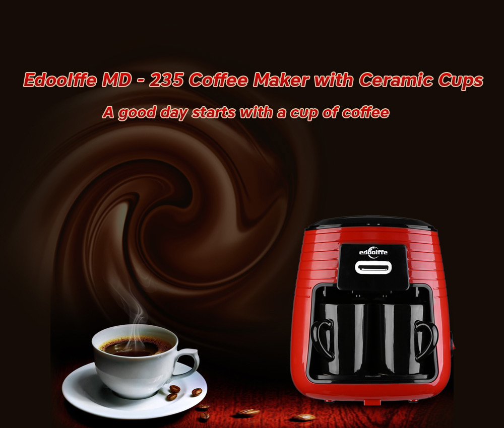 Edoolffe MD - 235 Coffee Maker with Ceramic Cups Filter Home Office