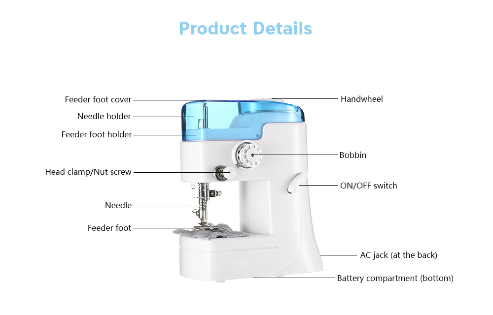 FHSM - 988 Mini Sewing Machine with Automatic Needle Threader