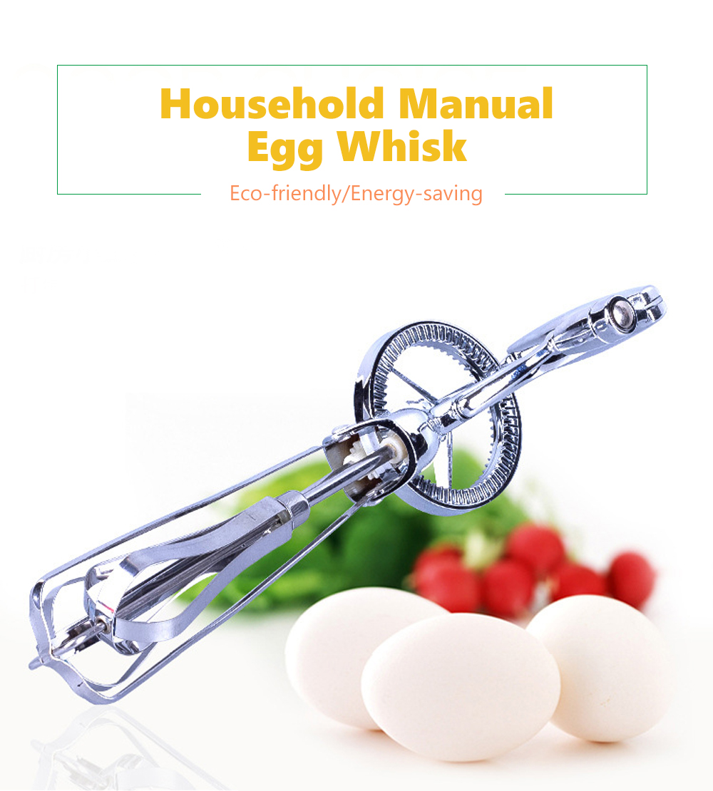 Portable Eggbeater Stainless Steel Manual Egg Whisk