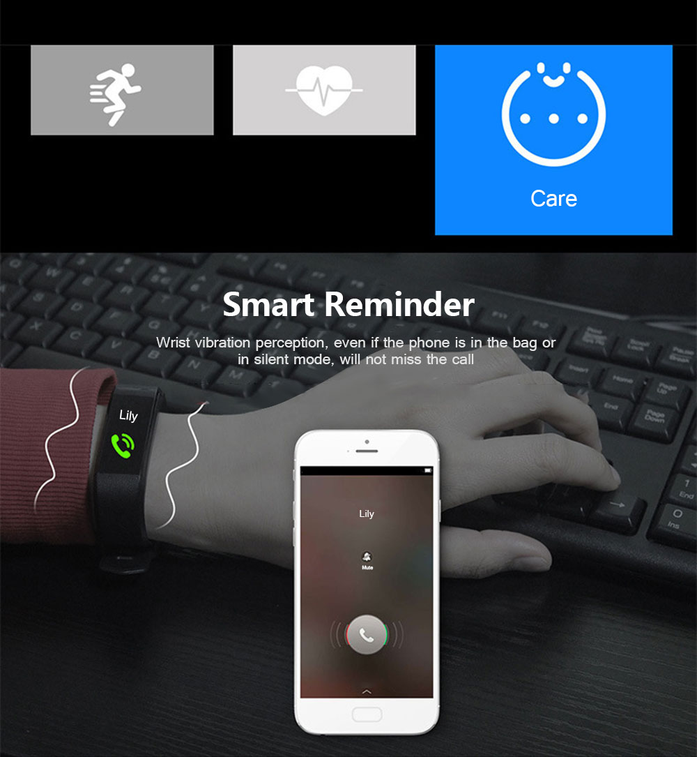 Smart Bracelet Monitoring Heart Rate Blood Pressure Waterproof Watch Pedometer
