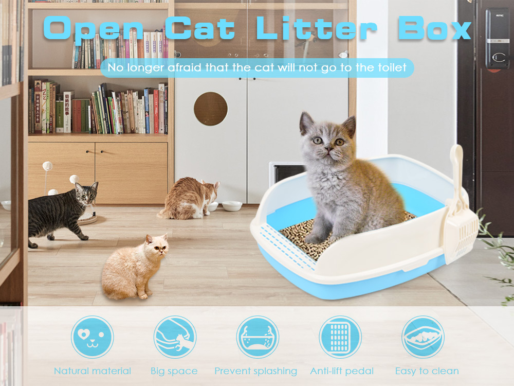 Big Space Anti Splash Open Cat Litter Box
