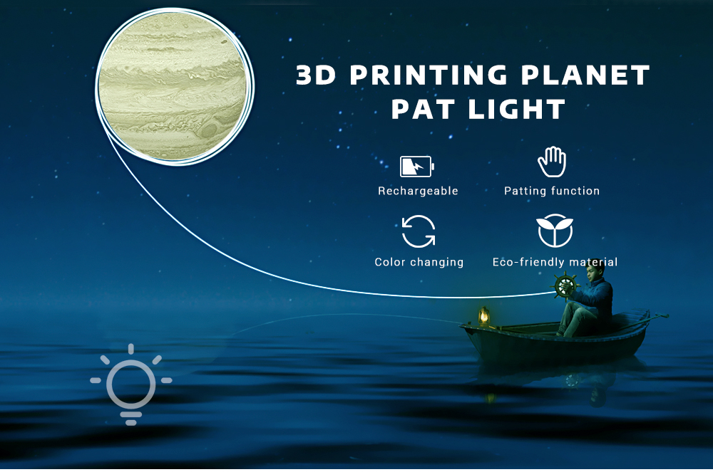 3D Printing Planet Light Pat Night Lamp Romantic for Bedroom Office
