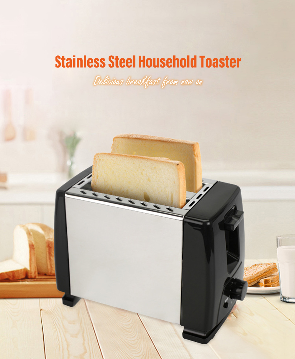 2 Slice Fully Automatic Stainless Steel Household Toaster