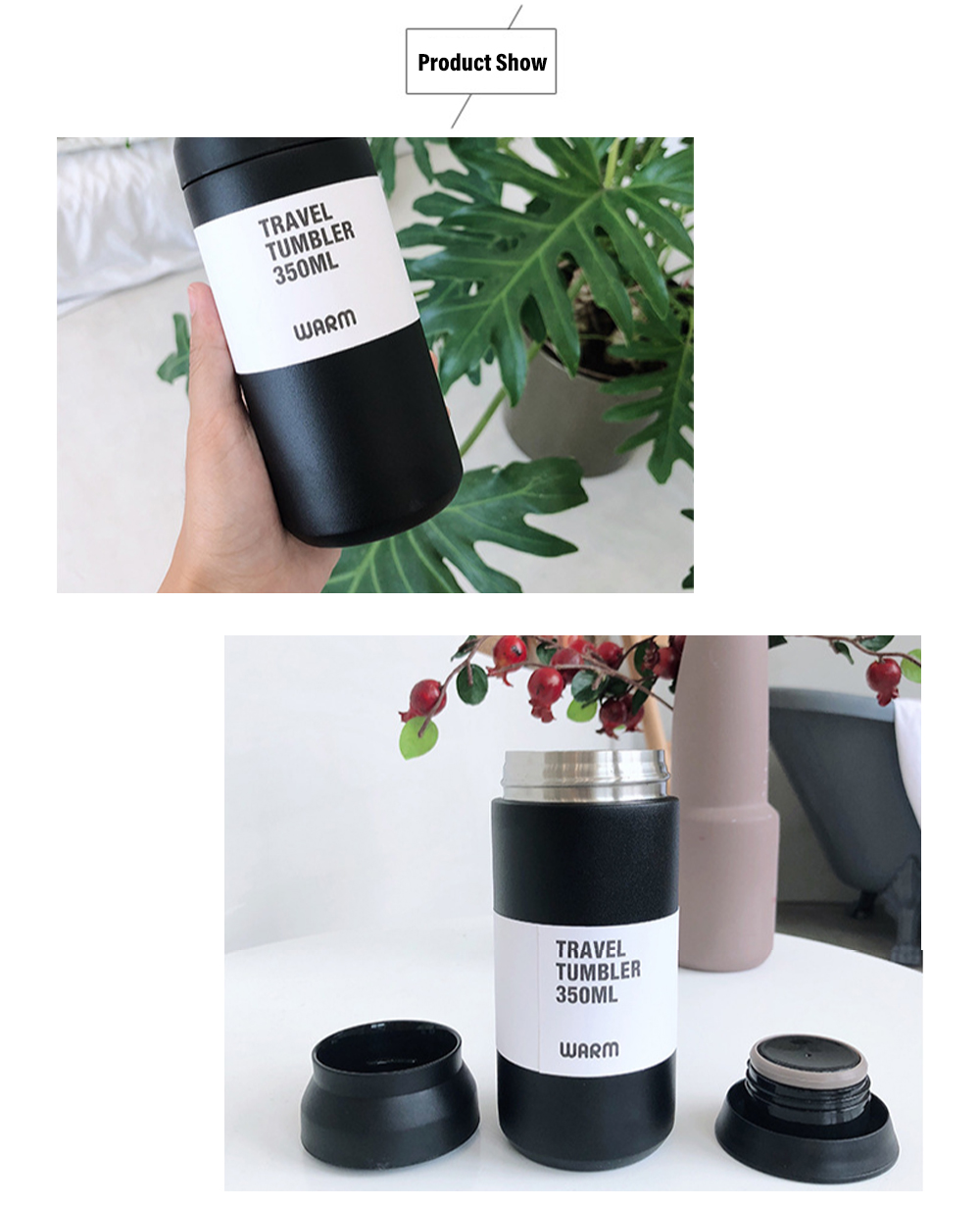 Stainless Steel Vacuum Flask Portable Simple Art Water Filter Cup