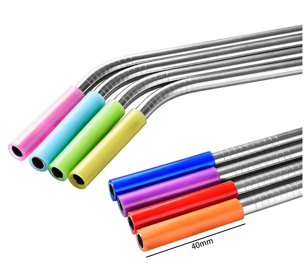 Colorful Stainless Steel Drinking Straw with Cleaning Brush