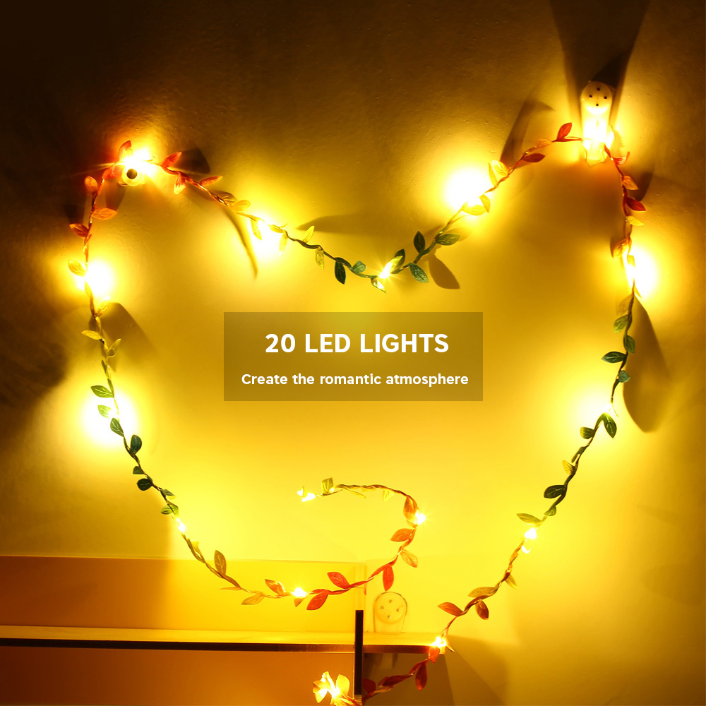 2M 20 LEDs Leaves Light String Lamp for Home Party Festival