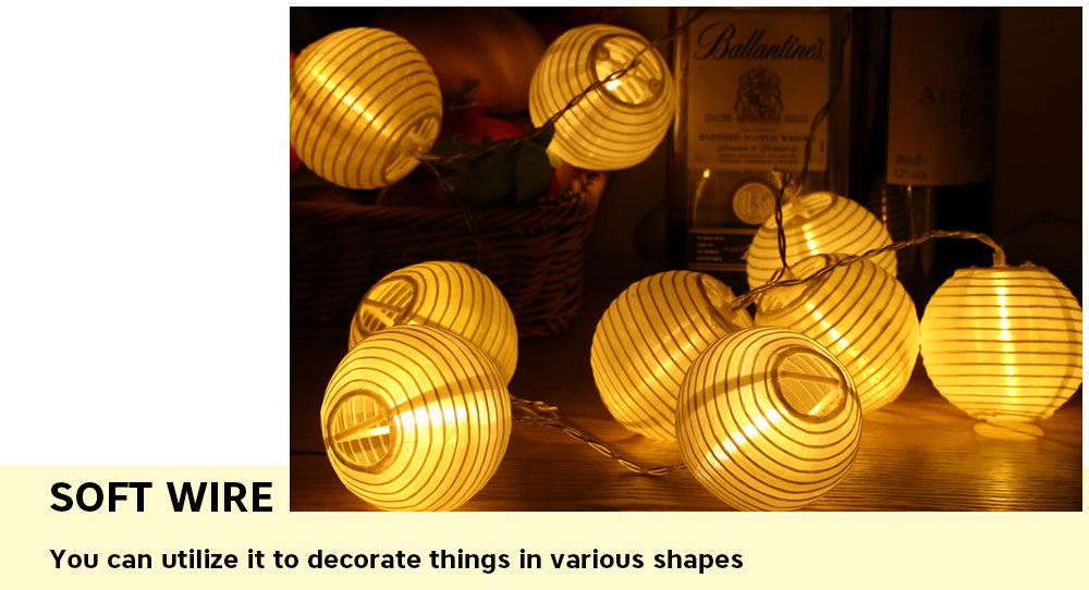 1.5M 10 LEDs Lantern Light String Lamp for Home Party Festival