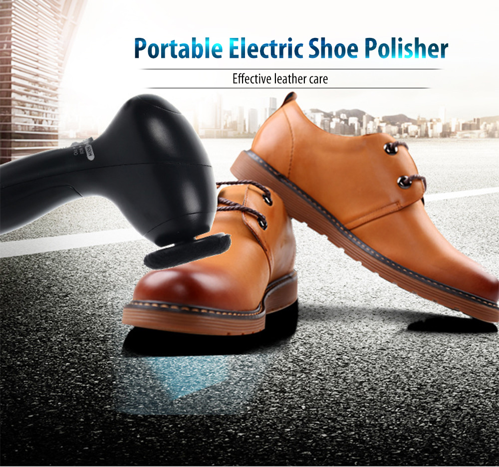 Portable Electric Shoe Polisher Cleaner with 4 Brush Heads