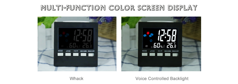 2159T Color Screen Weather Station Thermometer Electronic Alarm Clock
