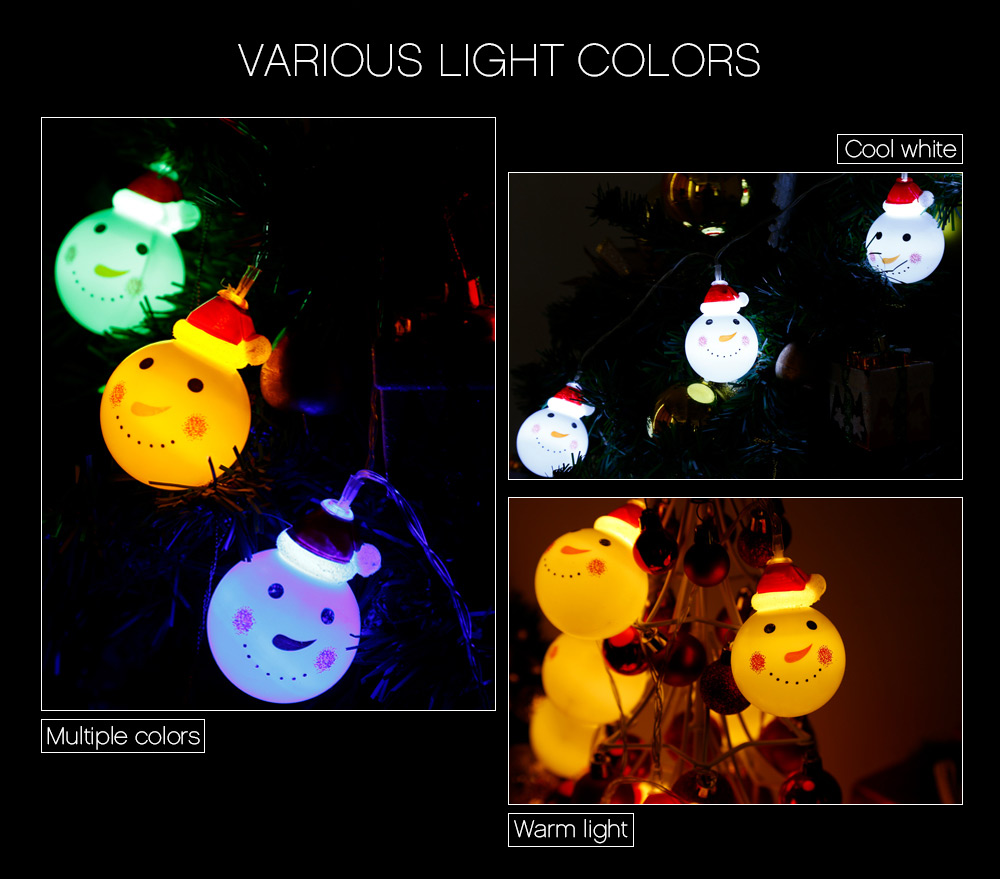 2.2M 20 LEDs Snowman Light String Lamp for Christmas Home Party