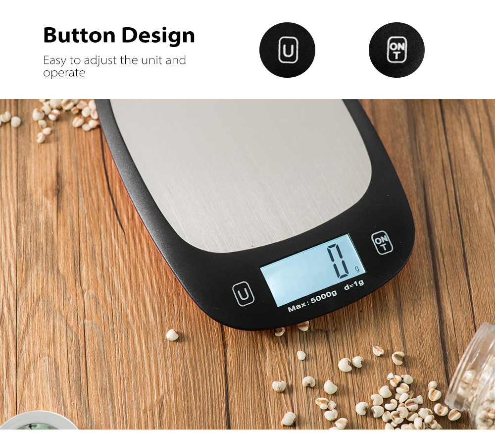 Food Electronic Kitchen Scale Stainless Steel Measure Tool