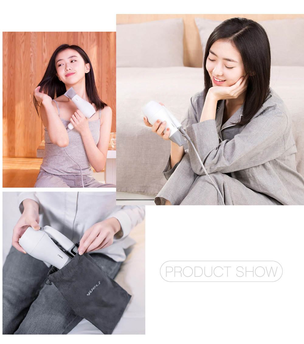 Xiaomi Yueli Mini 1200W Folding Handle Hair Dryer Dual Votage for Home / Travel