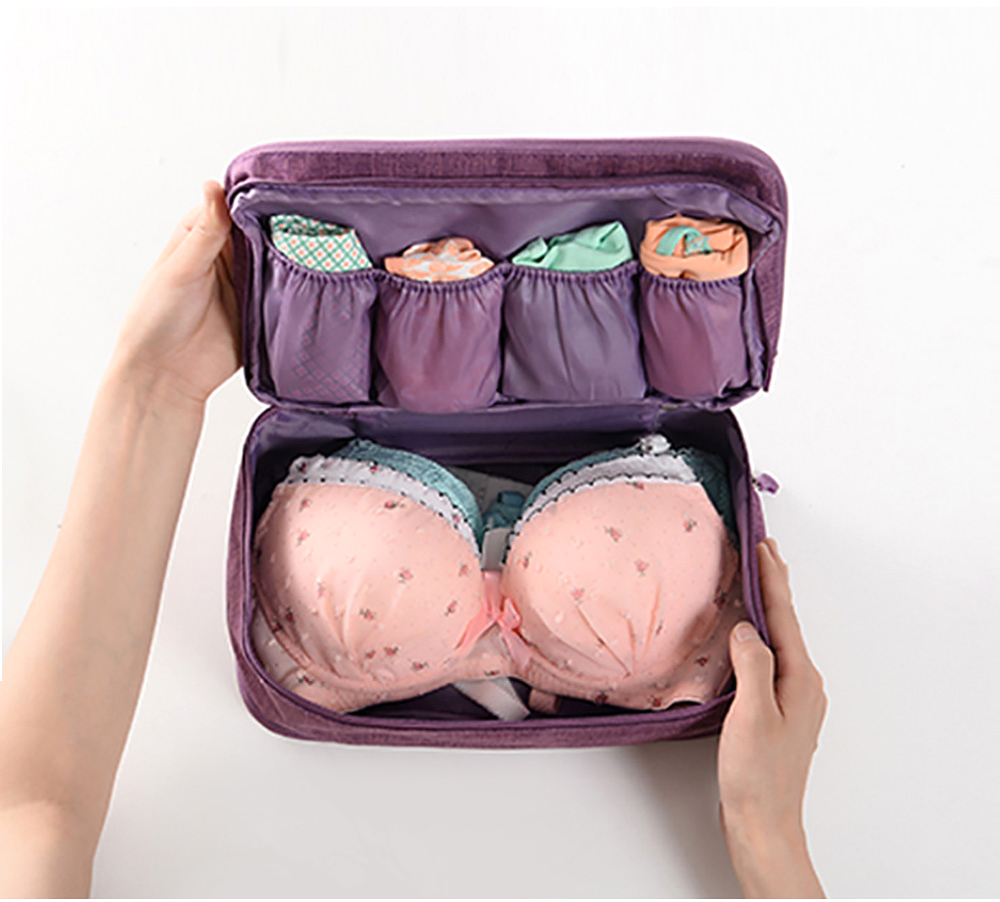 Portable Travel Organizer Luggage Storage Case Bra Underwear Pouch